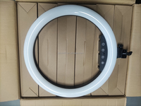 Lampu Ring swafoto Led M45 18 inci, lampu cincin fotografi swafoto bisa diredupkan 3000-5500k dengan sarung ponsel untuk ponsel