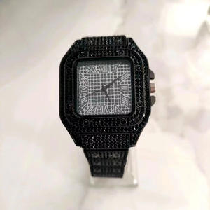 Venta Directa de Fábrica, Relojes Digitales de Diamantes Estilo Hip-Hop, Relojes Deportivos de Lujo con Esfera Ovalada de Aleación y Diamantes, Alarma, Cronógrafo, 10 m - Product Image 3