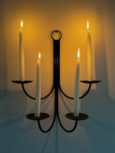 Best Selling Candle Holder with Trendy Design <b>Black</b> <b>Polished</b> Wall Mount Candle Holder For Sale By Exporters - Product Image 3