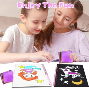 Kit de manualidades de papel de aluminio personalizado para niños de 3 a 12 años, princesa unicornio, juguete de viaje creativo 2 en 1 con 120 láminas de colores y 16 tarjetas - Product Image 6