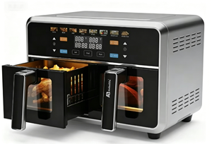 Anbolife Friteuse à air double panier grande capacité 11L avec fenêtre et écran tactile numérique Freidora De Aire <span class=keywords><strong>Ninja</strong></span> - Product Image 3