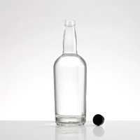 Whisky écossais d'Angleterre, bouteille en verre cristal transparent 700 ml avec anneau de tirage et marquage à chaud