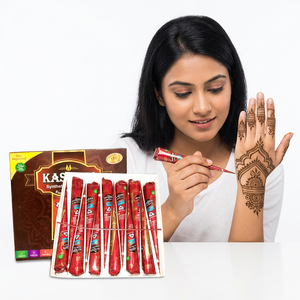 Cône de henné instantané multicolore pour tatouage temporaire, non toxique, écologique, imperméable, facile à appliquer, longue durée, 25g - Product Image 1