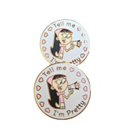 Badge en métal émaillé souple personnalisable, thème Fille Antique, pour fêtes de remise des diplômes - Accessoire de mode créatif Anime découpé à la forme