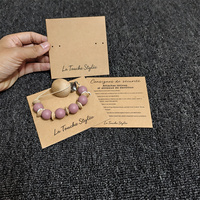 Carte en papier kraft marron personnalisée avec logo pour emballage de clips de sucette et supports de dentition pour bébé