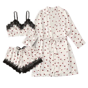 Conjunto <span class=keywords><strong>de</strong></span> Pijamas Estampados <span class=keywords><strong>de</strong></span> Moda para <span class=keywords><strong>Verano</strong></span>/Invierno/Otoño/Primavera, con Camisón <span class=keywords><strong>de</strong></span> Seda sin Tirantes y Ropa para el Hogar - Product Image 3