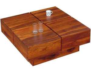 Mesa de centro de calidad superpremium con forma cuadrada de madera maciza hecha a granel, mesa de centro a la venta - Product Image 3