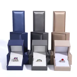 Organizzatore di fabbrica all'ingrosso di lusso in velluto custom scatole regalo bracciale collana ciondoli orecchini in pelle gioielli anello scatole