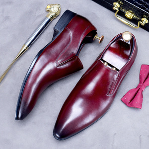 Nouvelles chaussures habillées décontractées pour hommes en cuir véritable à bout carré, à lacets, tendance automne, respirantes, antidérapantes et légères - Product Image 2