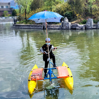 QIQU PE Pontoon Aqua Cycle à cadre en aluminium antirouille, à retour sur investissement élevé, pour la location commerciale, vélo aquatique à pédale simple