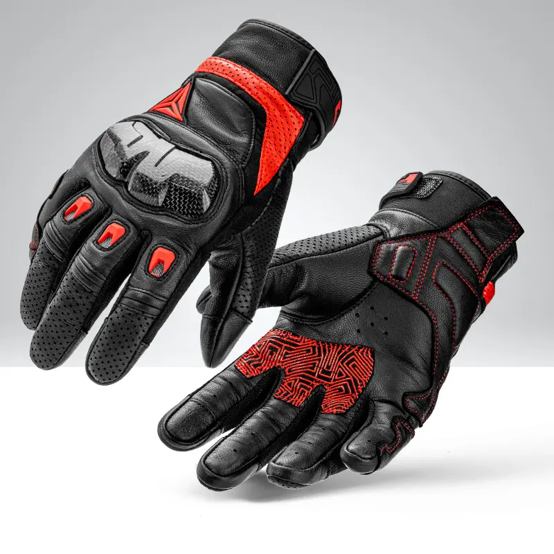MOTOWOLF Newest upgraded Leather Racing Gloves for motorcycle racing riding gear