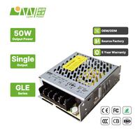 GLE-50S-24 GLE Fuente de Alimentación Conmutada Ultrafina de 50W 24V AC-DC, Salida Única, Uso Industrial, 86% de Eficiencia, 5 Años de Garantía, 2.2A