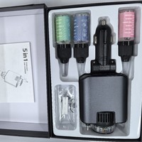 Chargeur de voiture 5-en-1 rapide avec projection d'étoiles et parfum, support de téléphone rétractable super rapide pour voiture