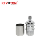 Para SMA hembra Jack RF Coaxial Conector recto sin soldadura conectores de Cable impermeables de contacto de níquel para LMR600