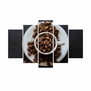 <b>Coffee</b> Beans Canvas <b>Print</b>: Modern Kitchen Wall Art,SET OF 5 MIX CANVAS - Product Image 2