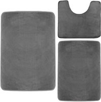 FIGOO - Prix surprise, 3 tapis de bain absorbants antidérapants en mousse à mémoire de forme en polyester super fibreux