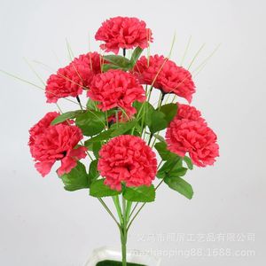 Zhaoping hoa lụa 12 đầu trái cây màu xanh lá cây chi nhánh hoa cẩm chướng - Product Image 4