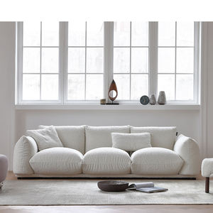 Ensemble de canapés modernes au design minimaliste italien, canapé <span class=keywords><strong>3</strong></span> places pour le salon, canapé une place en tissu blanc - Product Image 3