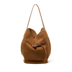 Sac seau à main en cuir de vachette pleine fleur de qualité supérieure, sac fourre-tout en cuir véritable, nouveau sac à bandoulière grande capacité pour femme, tendance - Product Image 4