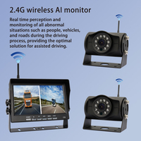 Caméra de recul sans fil HD 2.4G à vision nocturne 7 "IPS Monitor GPS Connected Car System for Truck Rotary Screen 1080P Resolution
