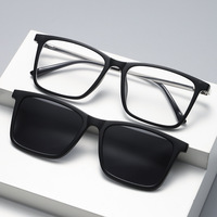 5 en 1 aimant Clip sur lunettes de soleil miroir polarisé lentille lunettes carré lunettes montures lunettes magnétiques interchangeables TR90
