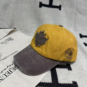 High Quality 6-Panel Cotton Adjustable Summer Sun Hat Streetwear Hip Hop Cap Vintage Maple Leaf Baseball Dad Cap Curved Brim - Product Image 6
