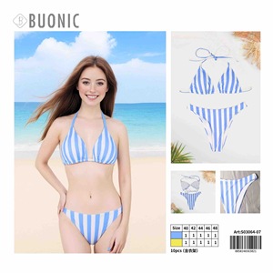 Set bikini da donna HDJ a righe blu taglia 42 44 46 48 Costumi da bagno e abbigliamento da spiaggia - Product Image 1