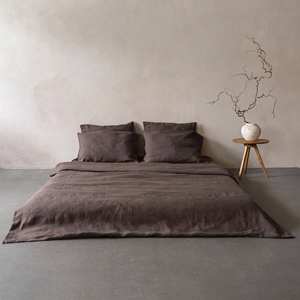 Harga grosir Set seprai Linen rami ukuran King | Sarung Duvet & sarung bantal berpori | Logo kustom tersedia - Product Image 1