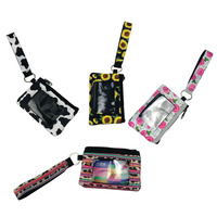 Pochette à fermeture éclair en néoprène PVC vierge pour sublimation, porte-cartes de crédit mini personnalisé avec logo