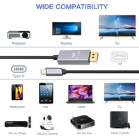 Câble USB C 8K vers Type C 3.1 vers 1.4, Câble Thunderbolt 3 et 4 vers DP1.4 pour MacBook Pro, Nouvel iPad, Samsung