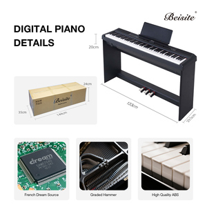 Beisite S-194 88键分步重量标准钢琴数字10层动态采样电子钢琴便携式键盘 - Product Image 2