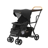 Poussette double européenne SEEBABY T12, cadre en acier inoxydable, polyester, 0-3 ans, pliable, capacité de charge de 15 kg