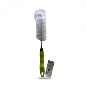 MNJ Kitchen Brush 01518 Green Handle With White Bristles For Cleaning Pipes And Tubes - Product Image 1