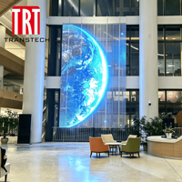 Modul Layar LED Transtech P3.91 untuk Penggunaan Dalam Ruangan, Video Wall Transparan, Signage Digital Definisi Tinggi, Kecerahan 800CD, 3840Hz
