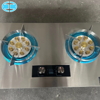 Table de cuisson à gaz 2 brûleurs encastrable en acier inoxydable pour la cuisine domestique