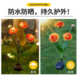 Lampe solaire féerique en forme de fleur d'abeille, à poser au sol, étanche, pour jardin, cour, lumière d'ambiance extérieure - Product Image 5