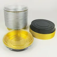 Barquette à pizza jetable en aluminium de 6 pouces, compatible four, avec couvercle, 430 ml, épaissie, antiadhésive, 20/50/100 pièces, Chine continentale