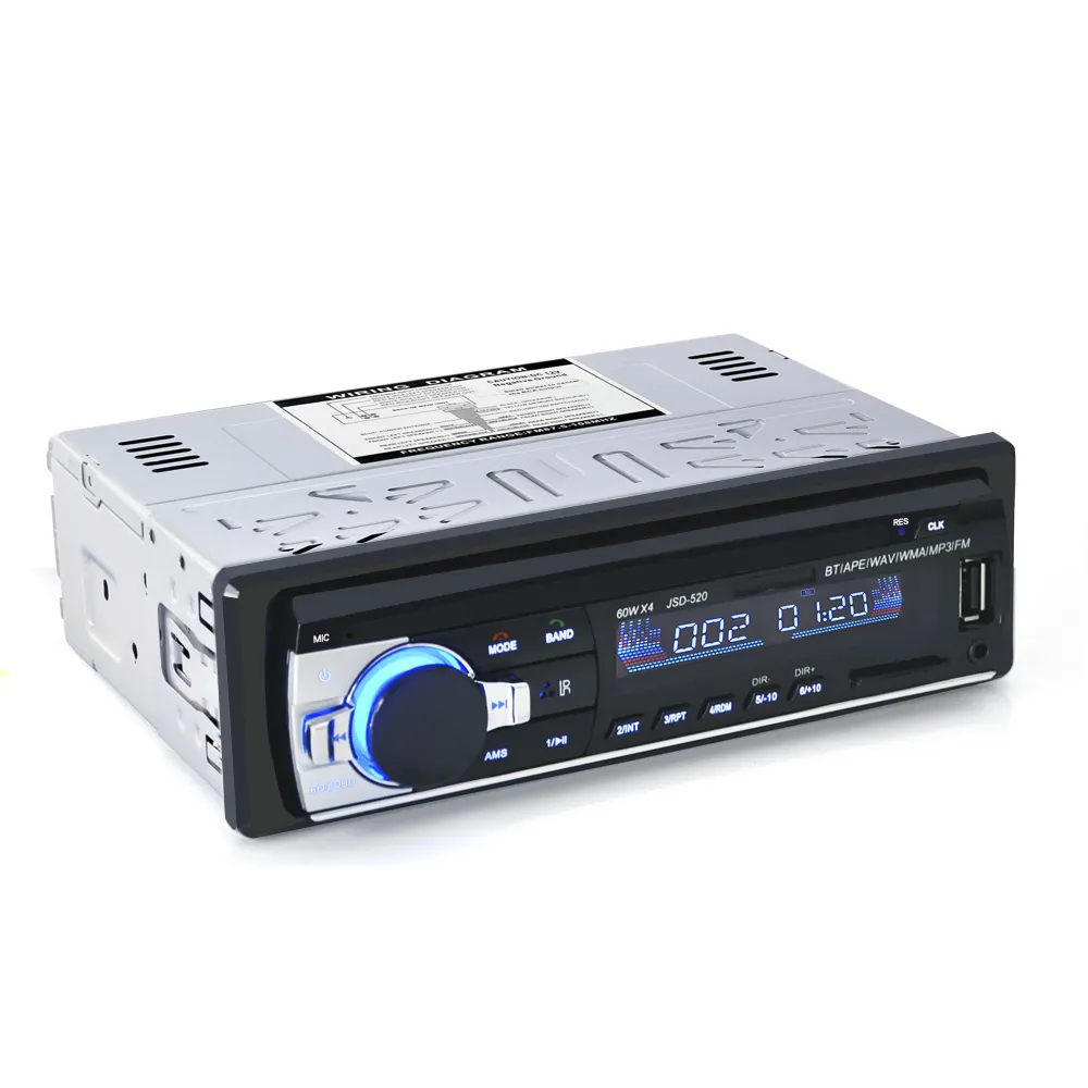 Descarga inalámbrica de alta calidad Radio para vehículo Mp3 reproductor de Sistema de música para coche USB FM EQ AUX SD Bluetooth 1 DIN Radio para coche