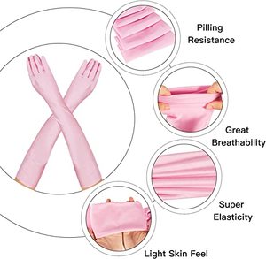 <span class=keywords><strong>Gants</strong></span> longs en satin de haute qualité pour <span class=keywords><strong>femme</strong></span>, couleur pure, longueur de coude élastique, doux, soirée, banquet, danse, mariage, mariée, 21 pouces - Product Image 6