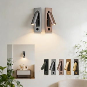 Lámpara de Pared Empotrada Moderna |   Lámpara de Noche de Aluminio con Rotación de 360° Cabezal Giratorio para Hotel y Hogar - Product Image 1