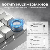 Teclado Mecánico para Juegos XVX M75 Lumina PRISM Shadow White Tri-Mode 75% con Retroiluminación RGB y Diseño de Corazón Blanco