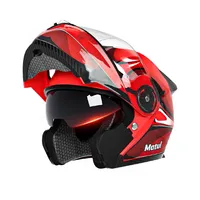 Casque modulaire ABS, style flip-up, casque de moto pour adulte, design flip-up, double visière anti-buée