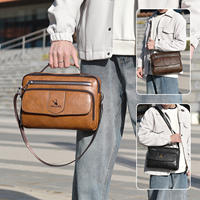 Sac à dos bandoulière imperméable en PU pour homme, grande capacité, idéal pour les voyages d'affaires et le sport, sac de poitrine en PU