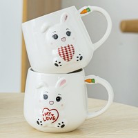 OEM ODM baru kreatif 3D sapi timbul lucu keramik cangkir kopi kustom kelinci dipersonalisasi tangan cangkir porselen cangkir teh