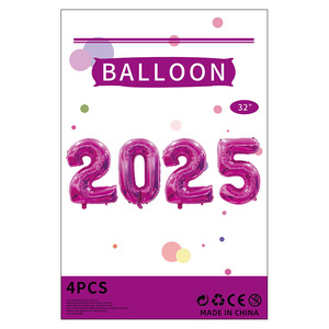 Decorazione per feste di <span class=keywords><strong>capodanno</strong></span> fornisce palloncino 2025 digitale con copertina rigida in carta set in alluminio palloncino - Product Image 5