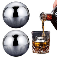 Coffret cadeau d'accessoires de bar écologiques réutilisables, pierres à whisky réutilisables, glaçons en acier inoxydable, boules de glace