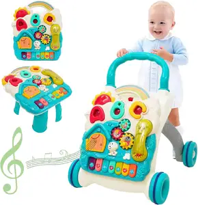 Baby Telefoon Plastic Stand Leren Activiteit Push Rollator Kinderwagen Baby Rollator Speelgoed Met Toetsenbord