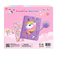 Ensemble de papeterie avec ruban adhésif licorne, journal secret en peluche avec serrure pour enfants, utilisé pour l'écriture et le dessin, cadeaux de papeterie
