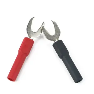 红色 + 黑色4毫米香蕉带罩插头至Y叉适配器4毫米香蕉插座开口7.2毫米