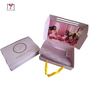 Foreign Locs Custom Paper Gift <b>Box</b> With Handle For Wig Packaging Art Paper Self Erecting Rectangle Design UV Printing - Product Image 6